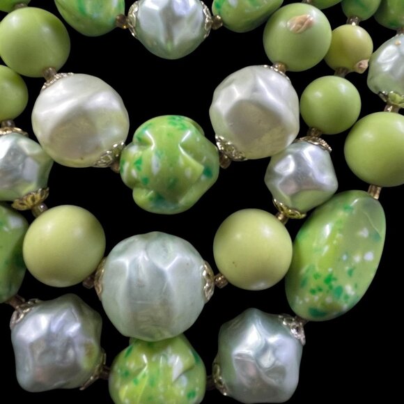 Vintage Statement Beaded Necklace Coquette Fairycore Artsy Whimsical Chunky Bold - Picture 6 of 8